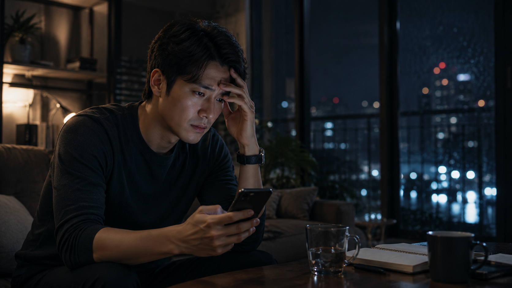 男人因為無法掌握感情狀態而焦慮失控的情感關係診斷